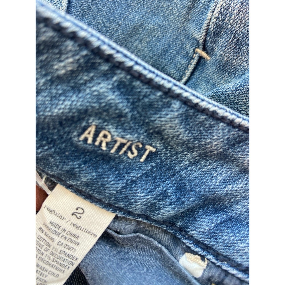 American‎ Eagle Artist Low Rise Flare Jeans Size 2 Distressed Y2K Boho Grunge - Picture 5 of 16